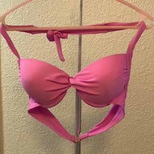 Pink Halter Bra by Tahiti with underwire. Can be used as bra or a swimsuit top